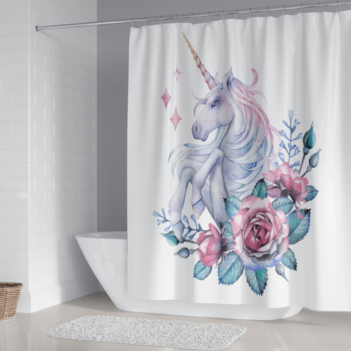 Cortina De Baño Ducha Impermeable Con Ganchos 180cm*180cm