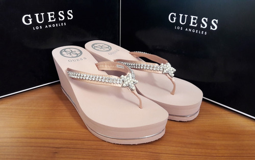 Sandalia Flip Flop Guess Mujer Cristales 100% Original Nueva
