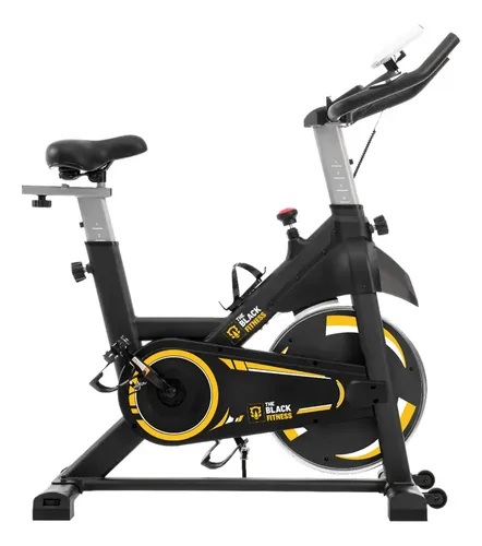 Bicicleta Ergométrica Spinning Mecânica com Roda de Inércia de 8kg Fitness Preto Amarelo Fbe800 The Black Tools — R$ 1.428,00 em Mercado Livre, 40% OFF