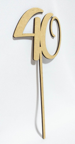 Imagen 3 de 5 de Topper Cake Cartel Torta 40 - Mdf / Fibrofacil