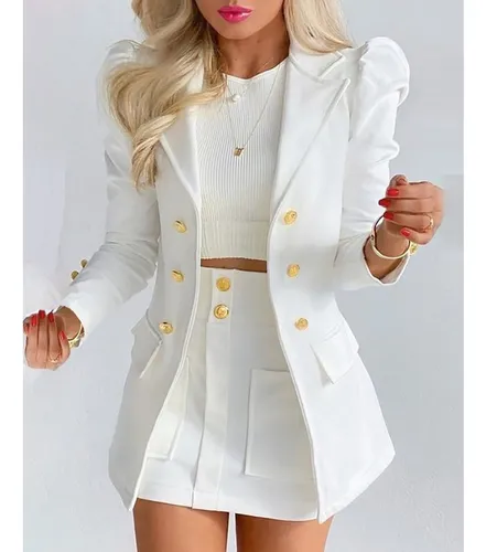 Conjunto de saia e blazer para senhora 2025