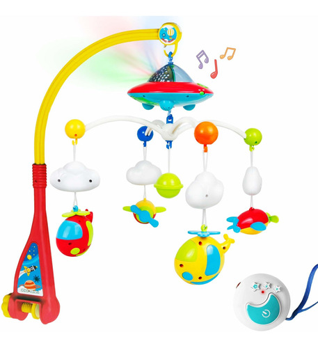 Bambiya Baby Crib Mobile With Music And Lights, Remote Contr