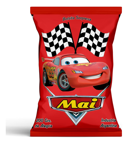 20 Bolsitas Cumpleaños Chips Bags Cars Rayo Mc Queen