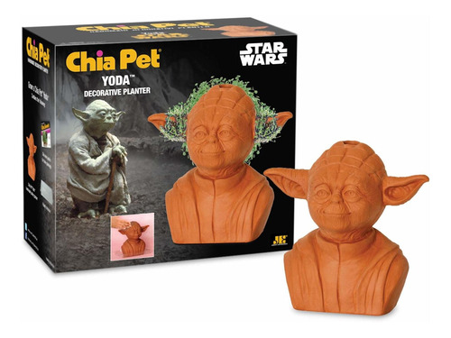 Chia Pet Yoda Con Paquete De Semillas, Maceta Decorativa De 