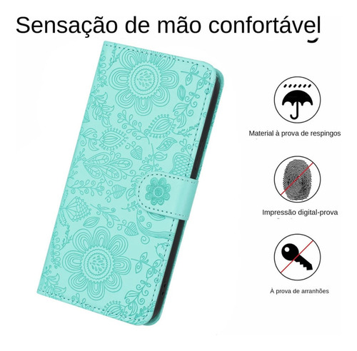 Funda De Piel Para Samsung A06 A16 A05 A15 A25 A35 A55 A14 A24 A34 A13 A12 A32 Con Estampado Floral Estampado, Funda Magnética