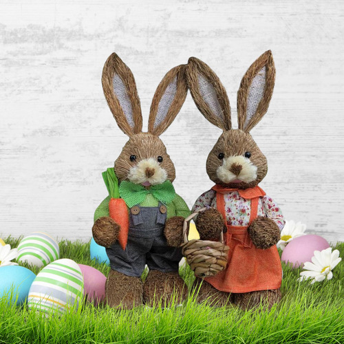 2 Uds De Pascua De Paja Decoración Hecha A Mano Estilo B