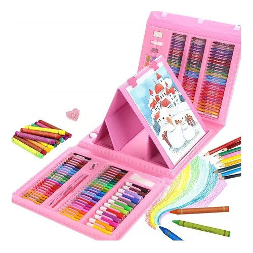 Set De Arte Para Niños 208 Piezas Portátil Crayon Colores