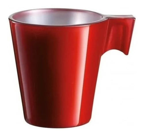 Taza Cafe Expresso Vidrio Luminarc Flashy Rojo 80cc X6