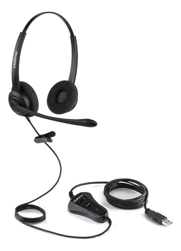 Headset Usb Chs 60b Biauricular Intelbras Cor Preto Cor da luz Vermelho