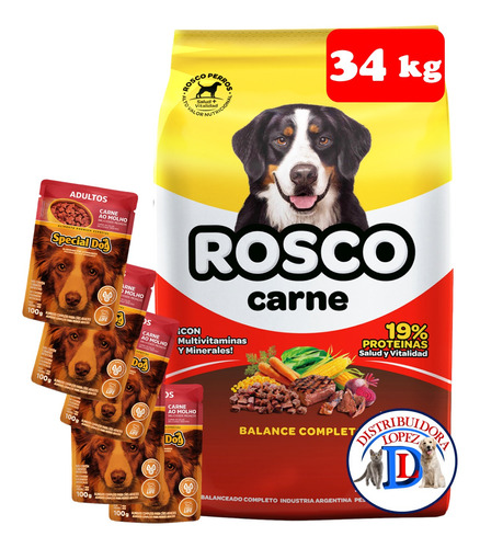 Alimento Para Perros Rosco Adulto 34 Kg + Regalo