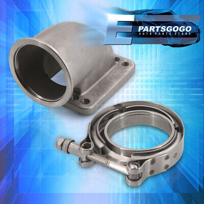 3  V-band T3 T4 Exhaust Turbo Flange Steel 90 Elbow Conv Aac