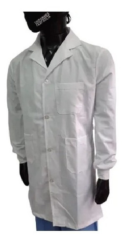 Imagen 1 de 5 de Guardapolvo Medico Blanco Delantal Laboratorio Uniforme Loc