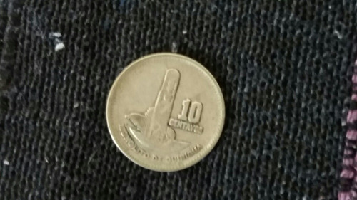 Moneda Guatemala 10 Centavos 1958 Plata 0.720 ( X723.