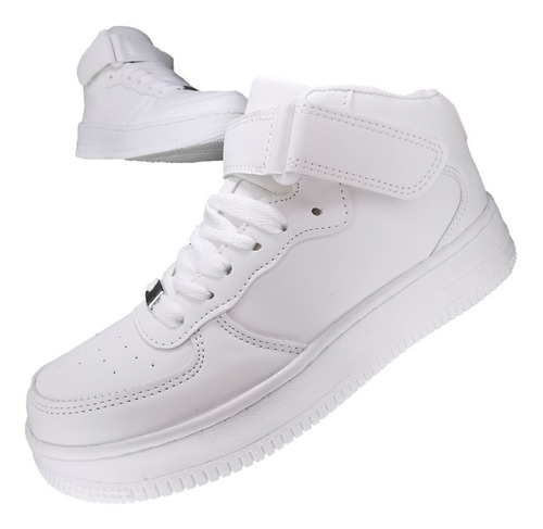 Zapatillas Unisex  Blancas Con Caña 974 - Zapatillaschile