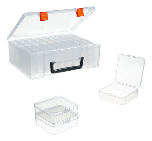 Caja Transparente Con 18 Piezas De Plástico Para Manualidade