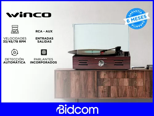 Tocadiscos Vinilo Winco W408 Marrón