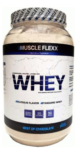 Whey Muscle Flexx ( 900g - Morango ) - Muscle Flexx