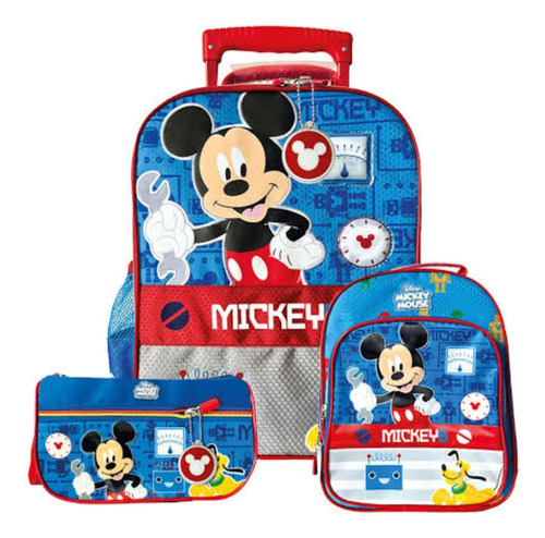 Pack Maleta Nido Lonchera Cartuchera Mickey Robot Disney