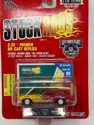 Corvette 63 Nascar 1999. Kellogg´s.racing Champions.esc 1/64