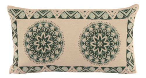 Capa De Almofada Turin Retangular Jacquard Estampado Cor Verde Liso