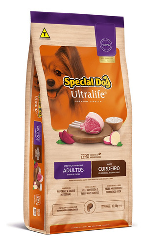 Ração Special Dog Ultralife Peq Adulto Cordeiro 10,1kg