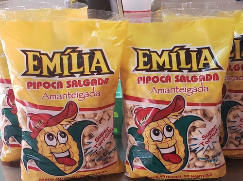 Pipoca Emilia Salgada- Kit 5 Unidades De 100g Cada. Sabor Manteiga