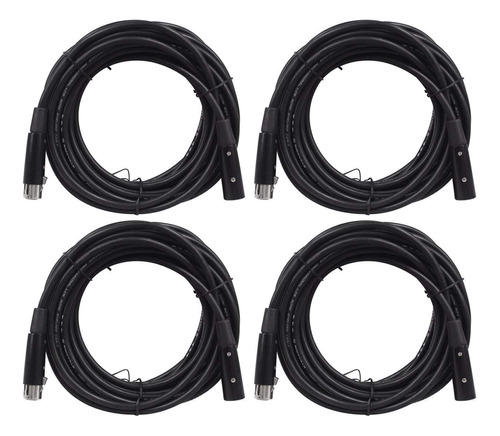 (4) Rdx5m25 Cable De Iluminación Dmx De 25 Pies 5 Pine...