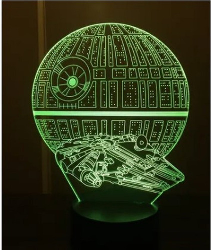 Star Wars Halcon  Lampara Led Ilusion 3d, 16 Colores