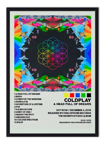 Cuadro Enmarcado - Póster Coldplay - A Head Full Of Dreams