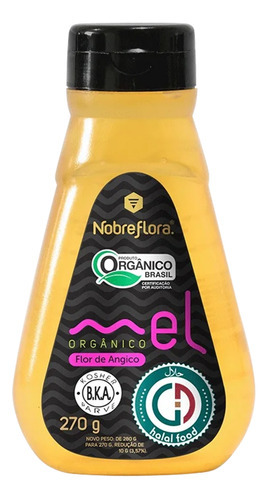 Mel Flor De Angico Orgânico Nobreflora Bisnaga 270g