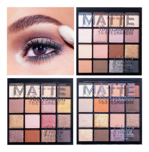 6 Paleta De Sombras 16 Cores Mf8523 Miss France Atacado