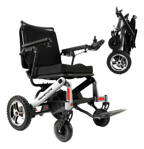 Cadeira De Rodas Motorizada Eletrica Dobrável Leve Compacta Cor Prata
