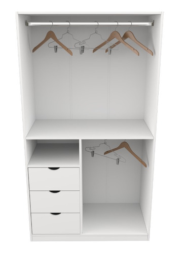 Armário Cabideiro Gaveta Misto M19 100% Mdf Closet / Arara Cor Branco