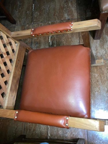 Silla Mecedora Tapizada En Cuero