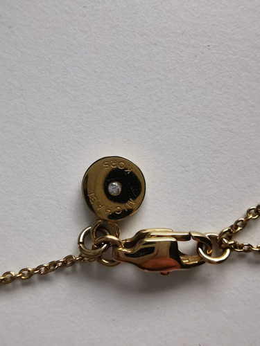 Colar Michael Kors Dourado Com Strass Corrente 40 Cm