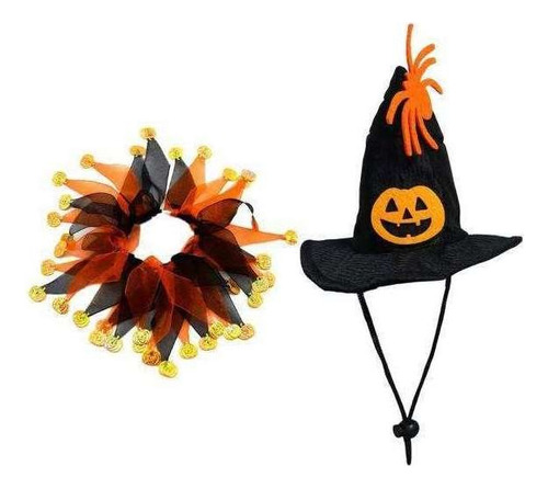 2x Halloween Pet Disfraz Conjunto Calabaza Para El Cosplay