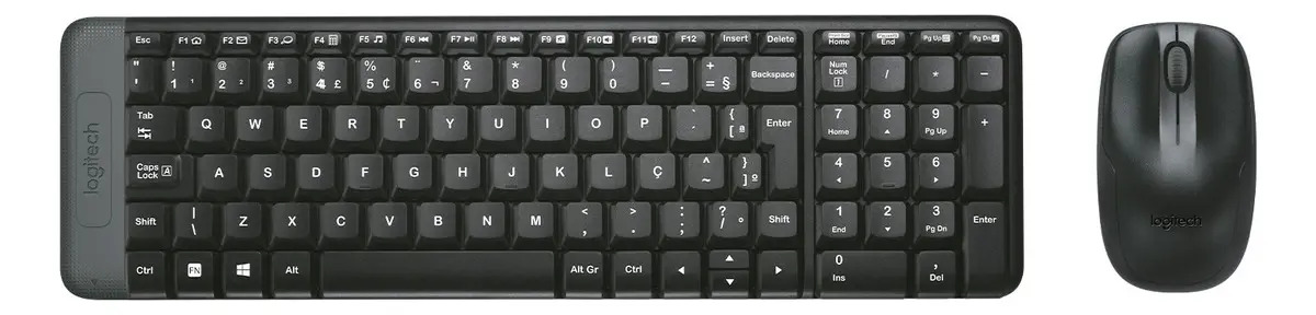 Combo Teclado e Mouse sem fio Logitech MK220 Layout ABNT2