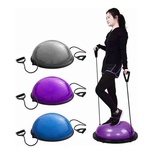 Semi Media Esfera Bosu Bozu 60 Cm C/bandas Ejercicio