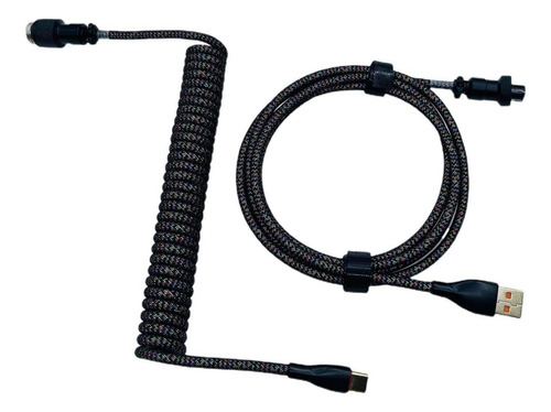 Cable En Espiral Usb A Tipo C Cables Negros Cable De Teclado