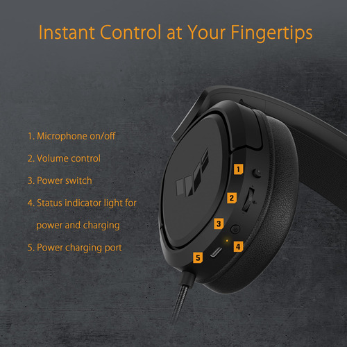 Auriculares Inalámbricos Asus Tuf Gaming H1 | Sonido Envolve