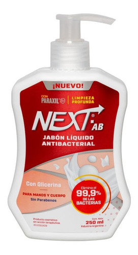 Next Jabón Líquido Antibacterial Para Manos Y Cuerpo 250ml