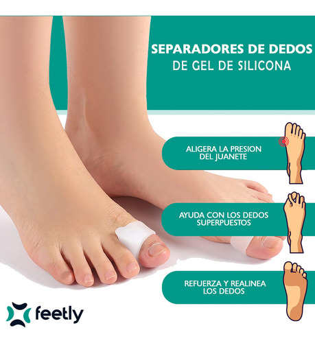 Separador De Dedos De Los Pies 2 Pares De Gel De Silicona
