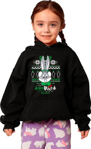 Sudadera Infantil Negra Navideña Lones Tones De Hum Bugs