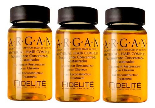 Fidelite 3 Ampollas Argan Tratamiento Cabello Seco Reparador