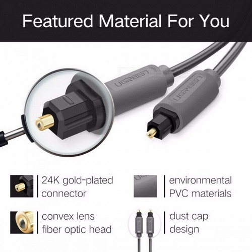 Imagen 4 de 6 de Ugreen Cable De Audio Digital Óptico Spdif Toslink 2 M