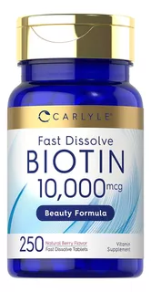 Biotina Vitaminas Biotin 10000 Mcg Sublingual Caida Cabello