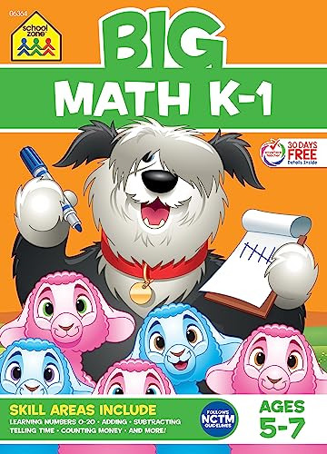 Book : School Zone - Big Math K-1 Workbook - 320 Pages, Age