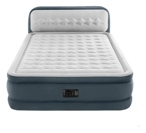Colchão Inflável Casal Dura Beam Intex C/ Cabeceira 272kg Cor Cinza 110v