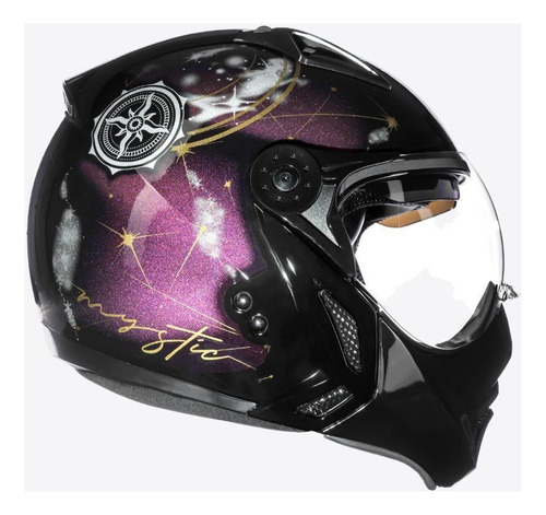 Capacete Mirage Mystic Preto - Queixeira Removível - 1260g