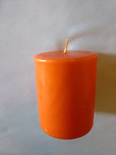 6 Vela 8x10 Cm Alta Calidad Color Naranja 